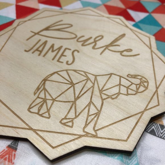 Custom Elephant Themed Baby Named Photo Prop - Picture 3 of 3